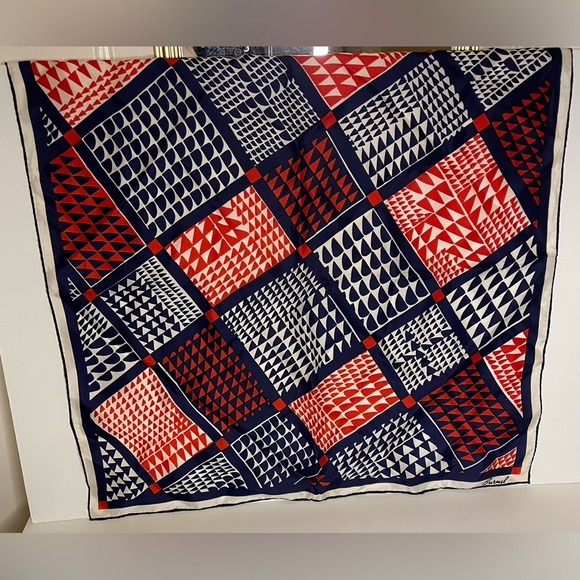 Burmel - 70’s Vintage Silk Scarf in Red, White & Blue - Picture 4 of 4